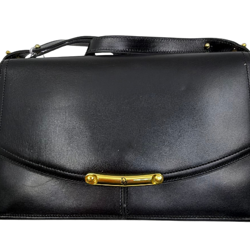 Dior Black Leather Bag with Gold Accents